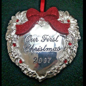 Reed & Barton OUR FIRST CHRISTMAS 2007 Heart Ornmt